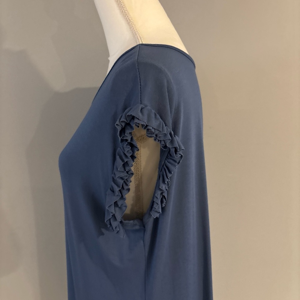 Miss Or Women Unbranded Beach Or Summer Shirt Dress 95% Cotton NWOT Blue XL - Picture 4 of 6